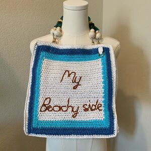 My Beachy Side Blue & White crochet tote / crossbody bag